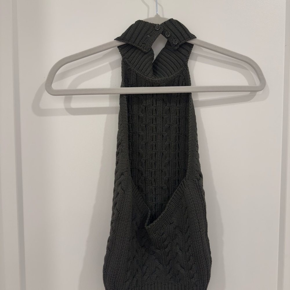 Mango Dark Green Knit Halter - Picture 4 of 5